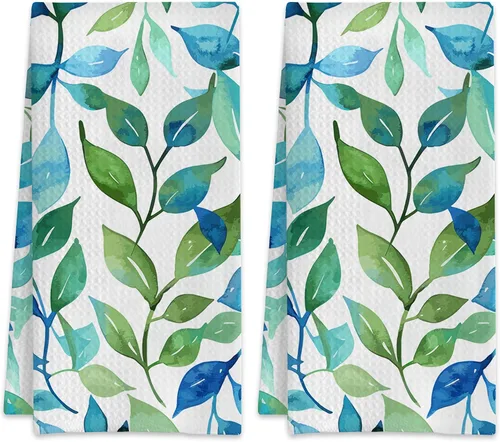 Miniatura 8 de Juego de 2 toallas de cocina abstractas bohemias florales de los años 70, toallas de mano de secado rápido para cocina, regalos para mujeres