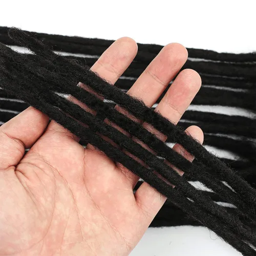 Miniatura 5 de Extensiones de cabello humano con 10 hebras de 6 pulgadas, 100 % hechas a mano, extensiones permanentes de rastas para mujeres y hombres, se pueden