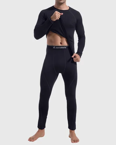 Miniatura 2 de CL convallaria Ropa interior térmica para hombre, ropa interior larga con forro polar, capa base para clima frío, XS-4XL