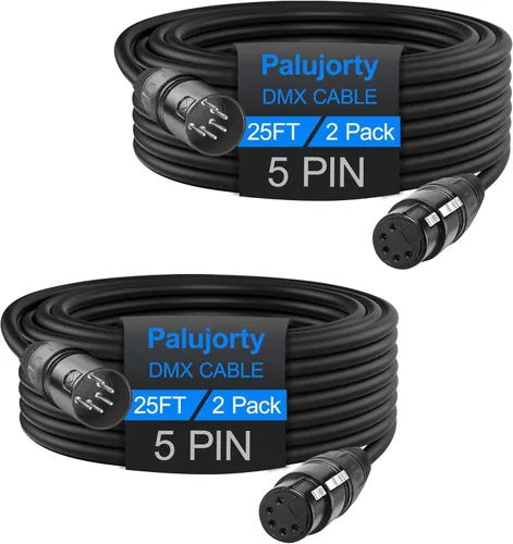 Miniatura 11 de Paquete de 2 cables DMX de 5 pines de 10 pies con 3 conductores para iluminación de escenario y controlador