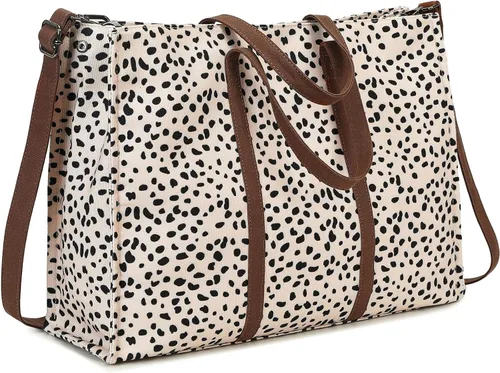 Miniatura 13 de Bolsa de mano para computadora portátil para mujer, bolsa de lona de 15.6 pulgadas, bolso de hombro para computadora, bolso de mensajero, bolso