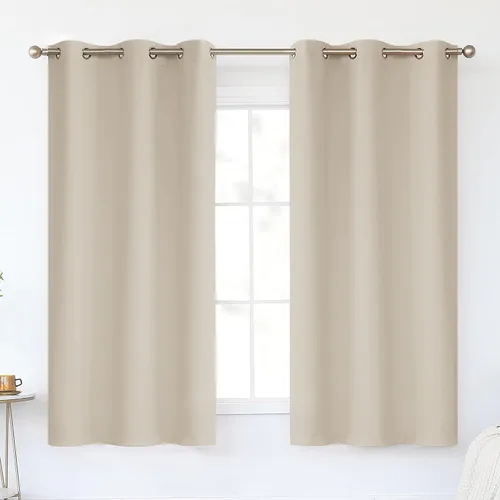 Miniatura 89 de KEQIAOSUOCAI Cortinas rosa bebé de 63 pulgadas para habitación de niñas - Con aislamiento térmico que oscurece la habitación, cortinas de ventana