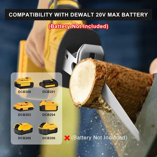 Miniatura 8 de Sierra recíproca inalámbrica para batería Dewalt de 20V, sierras recíprocas con motor de escobillas de 150W, velocidad variable de 0-3500 SPM, kit