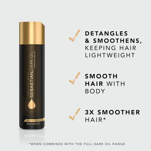 Miniatura 3 de Sebastian Professional Dark Oil Lightweight Conditioner Infused with Jojoba & Argan Oil for Silky, Smooth Conditioned Hair