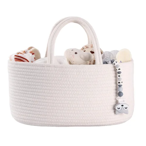 Miniatura 9 de XUANGUO Organizador Grande de Pañales para Bebé con Cuerda para Niña o Niño, Cesta de Almacenamiento para Guardería, Porta pañales Portátil, Bolsa