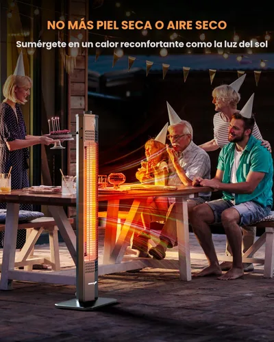 Miniatura 6 de Encyclpo - Calentador de patio para uso al aire libre, 1500 W, infrarrojo, torre portátil de 36 pulgadas, 3 niveles, impermeable IPX5, protección