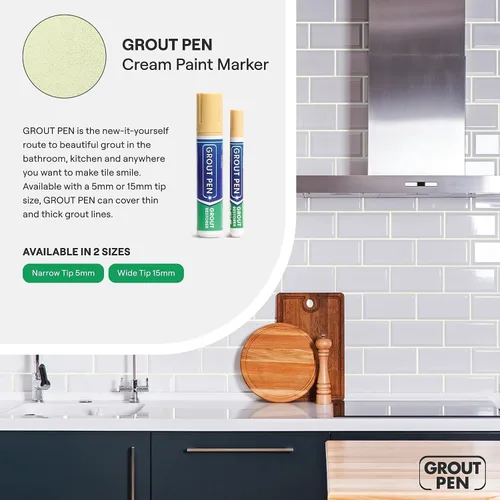 Miniatura 7 de Rotulador de lechada en crema para azulejos: rotulador de pintura de lechada impermeable, colorante y sellador de lechada para baño, ducha, cocina