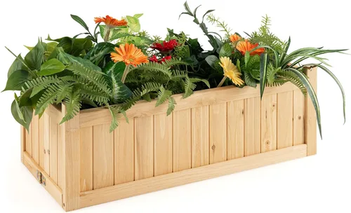 Miniatura 10 de Giantex Cama de jardín elevada plegable, jardinera plegable para flores y vegetales, caja de plantación para patio, césped, jardín, patio trasero
