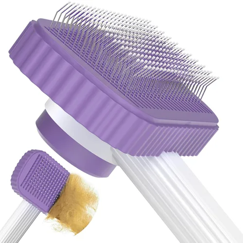 Miniatura 7 de Cepillo para gatos, cepillo de gato para gatos de pelo largo o corto, quita el pelo suelto y las alfombrillas, los pasadores redondeados reducen