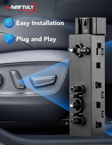 Miniatura 4 de Interruptor de asiento eléctrico compatible con Nissan Altima 2007-2012, Nissan NV1500 2500 3500 2012-2019, 10 vías delantero izquierdo del lado