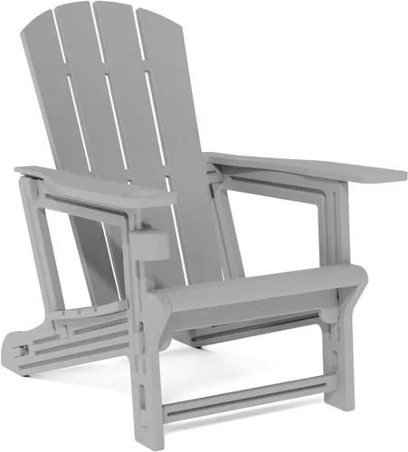 Silla Adirondack moderna, sillas Adirondack de plástico HDPE, sillas de césped de plástico para exteriores para hogueras, cubierta, porche, patio