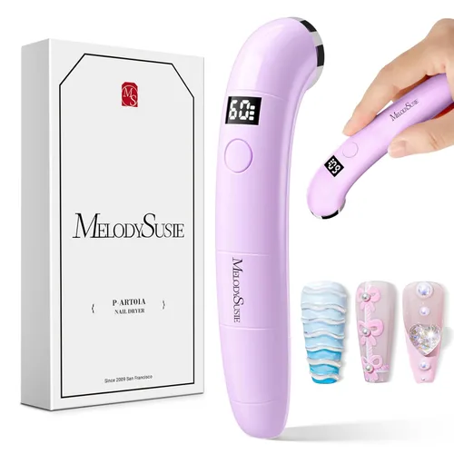 Miniatura 11 de MelodySusie Lámpara de Uñas UV Inalámbrica Ergonómica de Mano con Pantalla LCD y 2 Temporizadores, P-Art01A Luz LED UV Mini Recargable que Cura