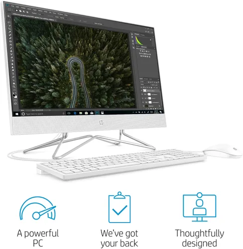 Miniatura 2 de HP - Computadora todo en uno de 24 pulgadas, procesador AMD Athlon Silver 3050U, 8 GB RAM, 256 GB SSD, Windows 10 Home (24-dd0010, blanco)