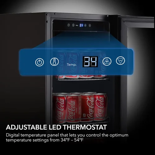 Miniatura 7 de Whynter BBR-801BG Refrigerador de Bebidas Empotrable y Enfriador Mini Nevera con Puerta de Vidrio con Cerradura, 3.0 Pies Cúbicos, Negro, 100