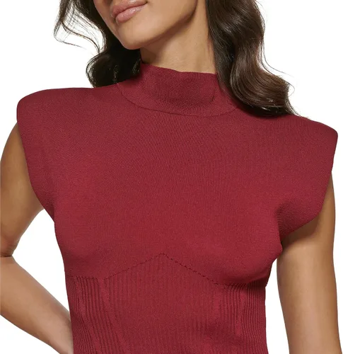 Miniatura 4 de GUESS Vestido de punto con cuello alto falso para mujer
