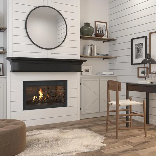 Miniatura 2 de Pearl Mantels ARYB72610B - Estante de madera de fibropanel de densidad media de fibropanel de densidad media de alta calidad, color negro, pintura