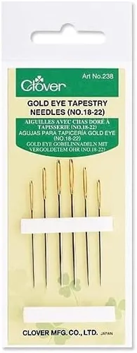 Clover Agujas de chenilla Gold Eye - Tamaño 22 6/Pkg