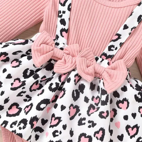 Miniatura 6 de Unutiylo Ropa de bebé recién nacida prematura con tirantes, traje de otoño e invierno, traje de manga larga con volantes