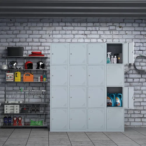 Miniatura 3 de Letaya Taquillas de metal para empleados, gabinete de almacenamiento de acero de 71 pulgadas con 4 puertas con cerradura para personal de oficina