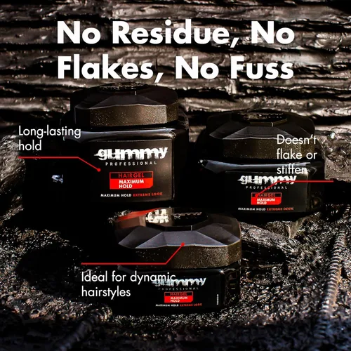 Miniatura 4 de Gummy Gel profesional para el cabello para hombres y mujeres – Gel de peinado de fuerte sujeción para looks de espalda resbaladiza, rizos, trenzas