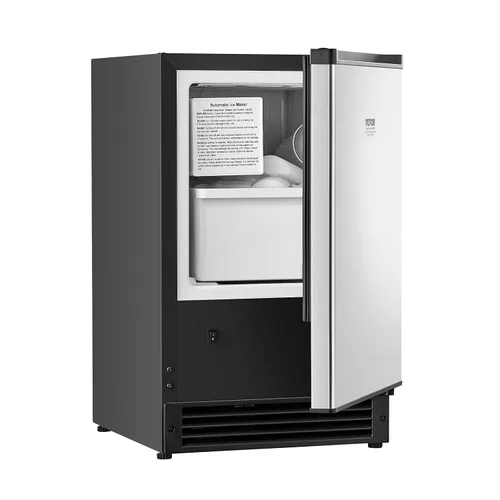 Miniatura 10 de VEVOR Máquina de hielo integrada para debajo del mostrador, 15 libras/día debajo del mostrador, máquina de hielo con puerta reversible de acero