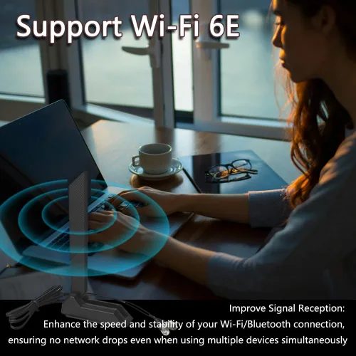 Miniatura 7 de ZAHARA Antena WiFi 6E de tres bandas RP-SMA de 2.4/5.8/6GHz para ASUS ROG Strix B550-F Gaming WiFi II/B550-PLUS/Prime B450M-A II/ROG Strix B650-A