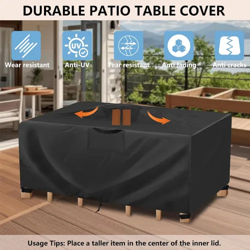 Miniatura 3 de Funda para muebles de patio, 110 pulgadas de largo x 74 pulgadas de ancho x 28 pulgadas de alto, resistente al agua, resistente a los rayos UV