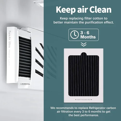 Miniatura 5 de Paquete de 3 filtros de aire para refrigerador Frigidaire PAULTRA Pure Air Ultra, filtro de aire EAFCBF compatible con Electrolux, reduce los olores