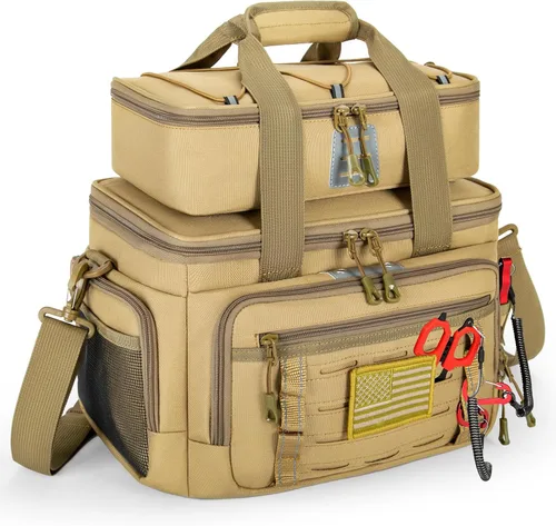 Miniatura 9 de Bolsa de aparejos de pesca, bolsa de almacenamiento de carretes de pesca desmontable, organizador de equipo de pesca, equipo de pesca duradero
