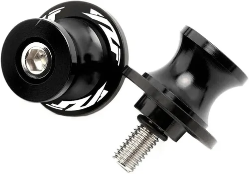 Miniatura 4 de 2pcs 6MM M6 X1.5 Motocicleta Swing Arm Sliders Stand Carretes para YZF R1 R3 R6 R7 R125 R25 R1000 (negro)