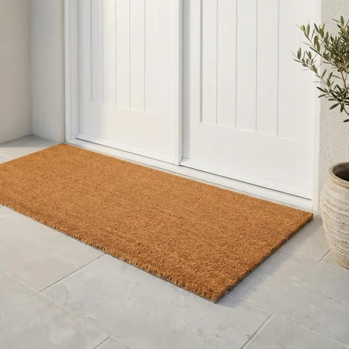 Miniatura 109 de Fab Habitat Felpudo extra grueso, tejido a mano, duradero, fibra de coco natural, entrada, puerta delantera, porche, patio, pájaros en rama, gris