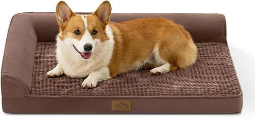 Miniatura 22 de COZY KISS Cama ortopédica para perros de tamaño mediano y pequeño, cama de jaula para perros, cama en forma de L con parte inferior antideslizante