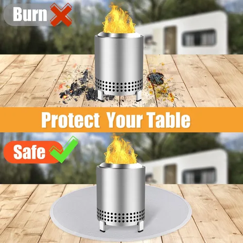 Miniatura 3 de Tapete para hoguera de 18.5 pulgadas compatible con accesorios Solo Stove Mesa y Mesa XL, tapete ignífugo compatible con Solo Stove Mesa, tapetes