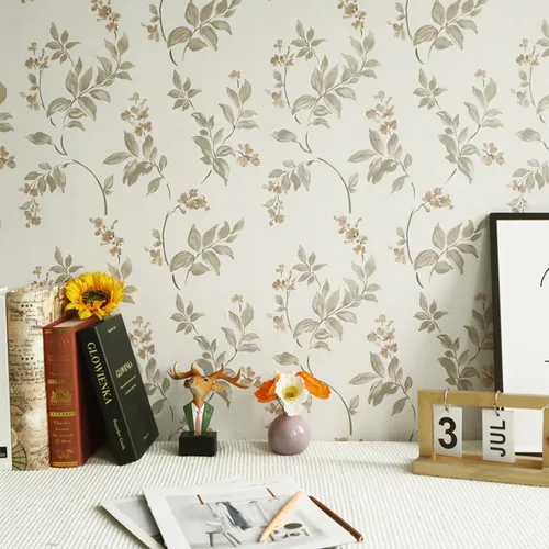 Miniatura 6 de Vinjiasin Papel Tapiz Despegar y Pegar Papel Tapiz Floral Autoadhesivo Removible Papel de Contacto Vintage de Flores y Hojas Papel de Pared