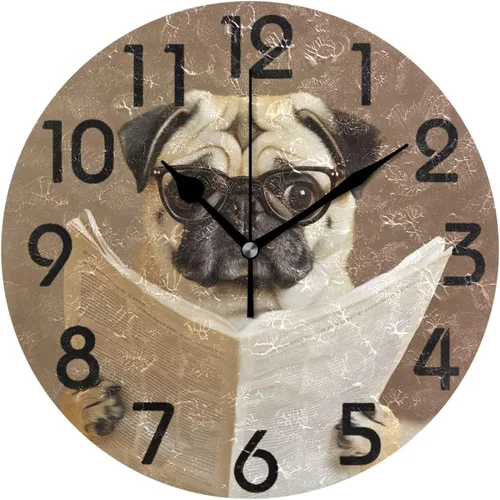 Miniatura 33 de Spring Hummingbird - Reloj de pared redondo con estampado de flores, 9.5 pulgadas, funciona con pilas, reloj de escritorio analógico silencioso