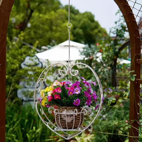 Miniatura 8 de Soporte para plantas colgantes de 39.7 pulgadas, maceta de corazón de metal, macetas colgantes para patio, porche, dormitorio, decoración de sala