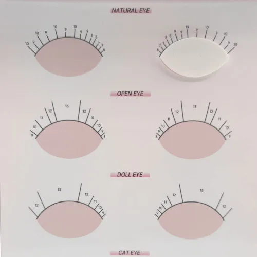 Miniatura 2 de 20 esponjas de práctica en forma de ojos y 5 hojas de tarjetas de ejercicio de mapeo de pestañas para principiantes de pestañas suministros