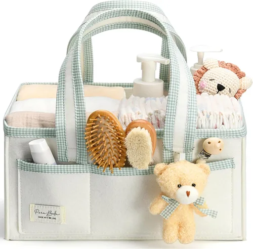 Miniatura 15 de Organizador de Pañales PeraBella XL con Asa, Bolsa de Regalo para Baby Shower, Artículos Imprescindibles para Registro de Búsqueda, Organizador