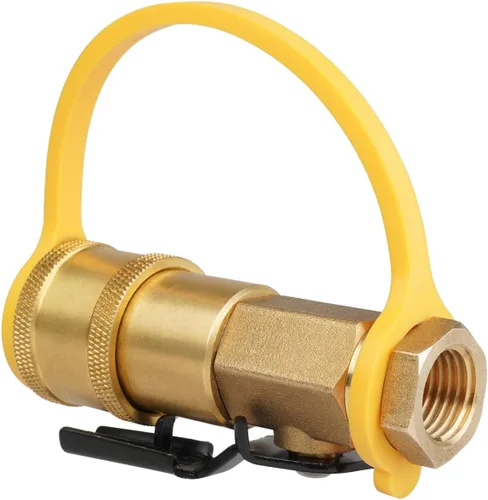 Miniatura 4 de South Bend Components Válvula de cierre de propano RV de 1/4 pulg. de conexión rápida hembra para propano/gas natural/aire, 100% latón sólido
