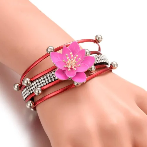 Miniatura 8 de Brazalete de pulsera con dije a presión, joyería de poliuretano trenzada, botón a presión, Cuero