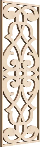 Miniatura 160 de 9 3/8"W x 24 3/8"H x 1/4"T Bellaire Decorativos Paneles de pared de madera calado, abedul