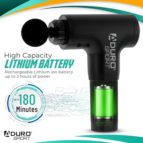 Miniatura 4 de Pistola de masaje de percusión Aduro Pistola de masaje muscular de tejido profundo, Elite Recovery™ Pistola masajeadora eléctrica de mano perfecta