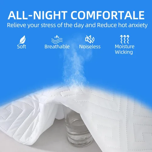 Miniatura 4 de JOSOP Protector de colchón acolchado individual de 325 GSM, 100% impermeable, sábana bajera absorbente hasta 20 bolsillos profundos, suave