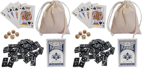 Miniatura 7 de WE Games Double 6 Dominoes Combo Set - Juegos de viaje 12 en 1 para familias y adultos - Juegos de dados y póker