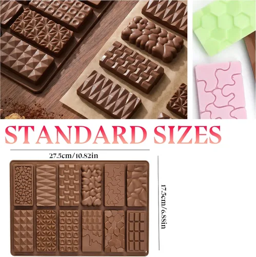 Miniatura 4 de 1 molde de silicona para chocolate, molde cuadrado de silicona, molde de barra de chocolate antiadherente, molde de chocolate reutilizable