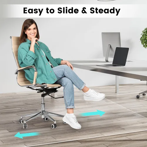 Miniatura 2 de Alfombrilla para silla de oficina para suelo de madera dura: 63" x 51" alfombrilla de suelo extra grande para silla con ruedas y escritorio de Limpio