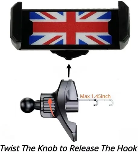 Miniatura 6 de Soporte de teléfono para automóvil, soporte de teléfono Union Jack para ventilación circular de aire para Mini Cooper Serie R soporte manos libres
