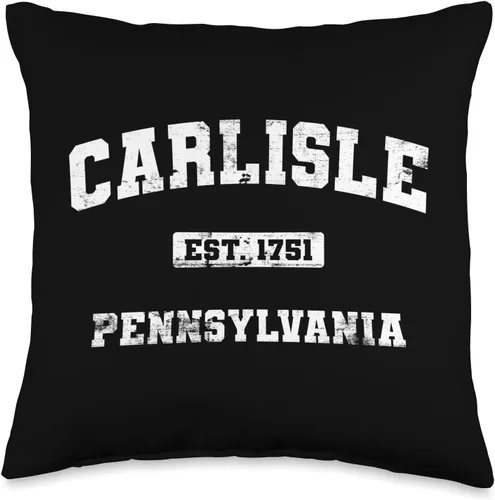 Carlisle Pennsylvania Est Locals & Tourists Shirts Carlisle Pennsylvania PA - Almohada de estilo atlético vintage, 16 x 16 pulgadas, multicolor