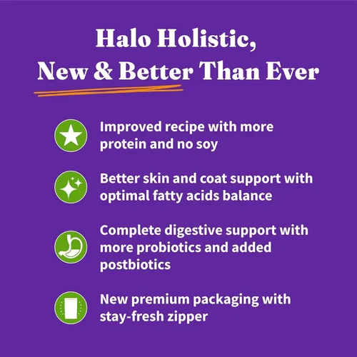Miniatura 9 de Halo Receta holística a base de plantas con superalimentos, salud digestiva completa, bolsa de comida seca vegana para perros, fórmula para adultos