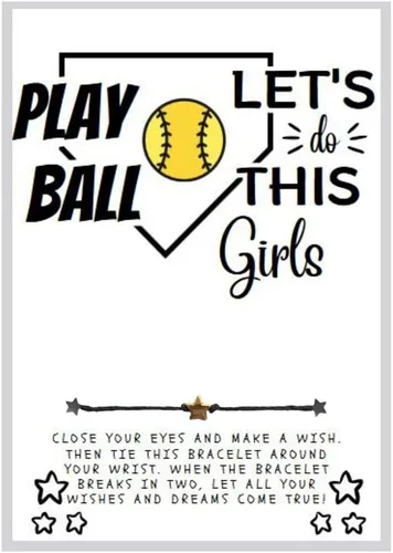 Miniatura 18 de Softball Wish Bracelet, Softball Gift, Team Gift, Softball Card, Graduation, Senior Year, Sports Team Party Favor Gift, Team Wish Gift